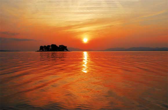 穴道湖の夕日